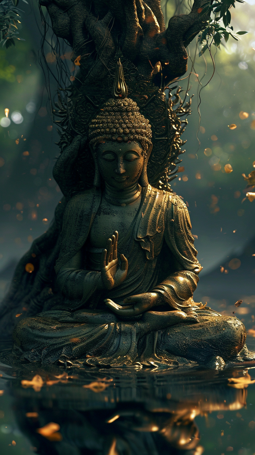 source image, buddha,detailed face, natural lighting with IC Light AI