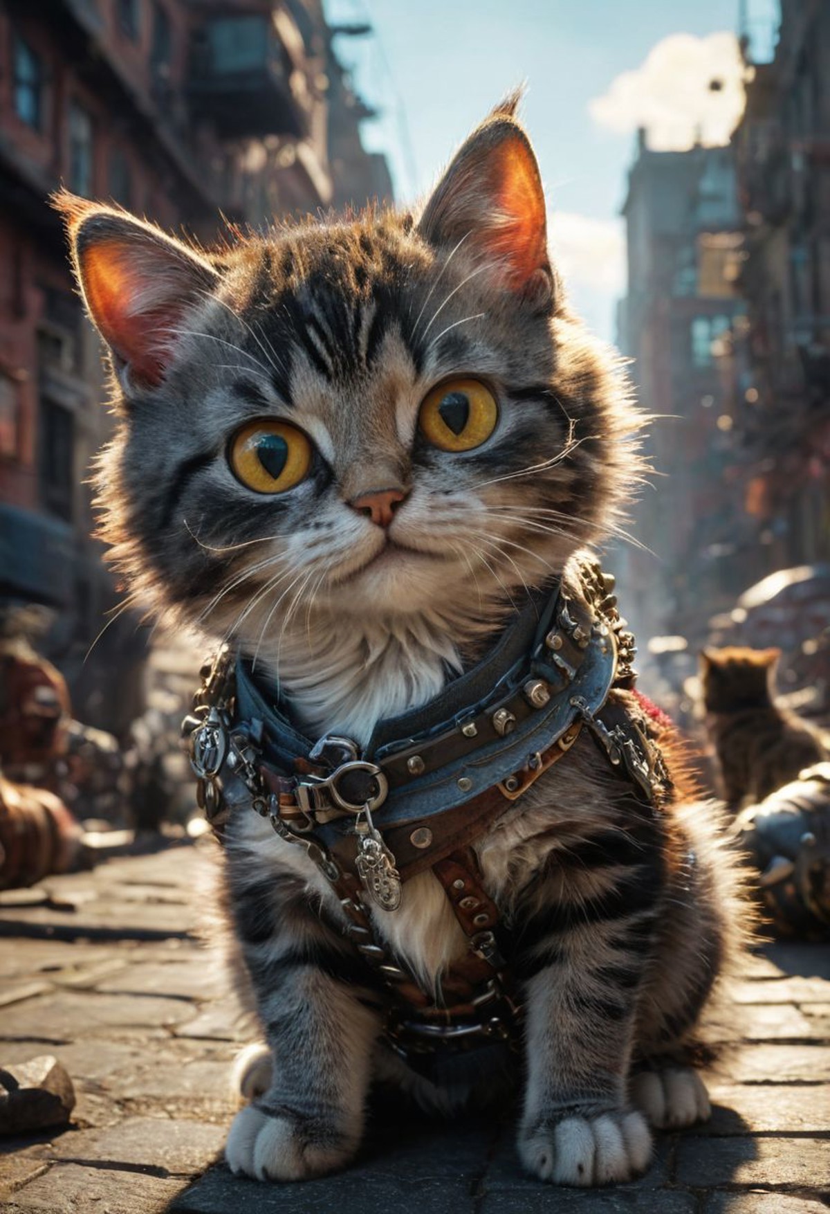 source image, cat, sci-fi RGB glowing, cyberpunk with IC Light AI